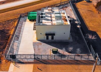 High-security commercial fence installation showcasing the type of commercial fencing Vector Fence installs around industrial facilities.