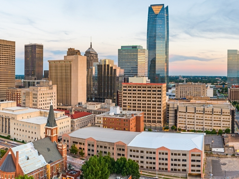Oklahoma City skyline representing Vector Fence’s Oklahoma City fence company location