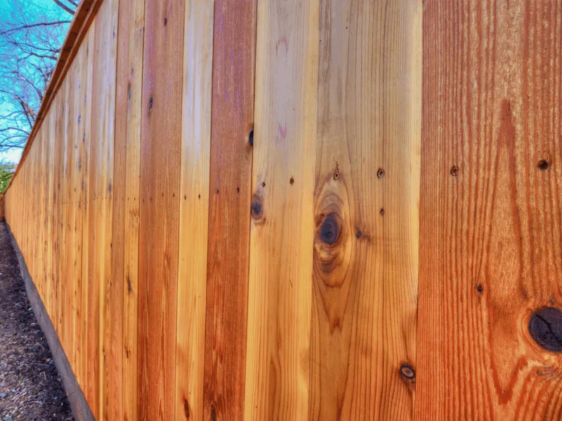Cedar Wood Privacy Fence Installation Services | Vectorfence.com Close-up of a cedar wood privacy fence installed by Vector Fence showing professional fence craftsmanship.